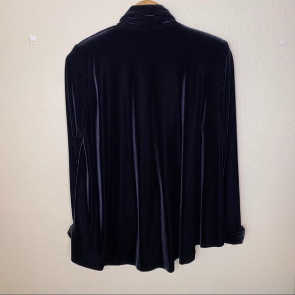 Metaphor Black Velvet Drape Open Cardigan Sz Small - Picture 7 of 12